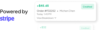 Stripe payout showing credited transactions